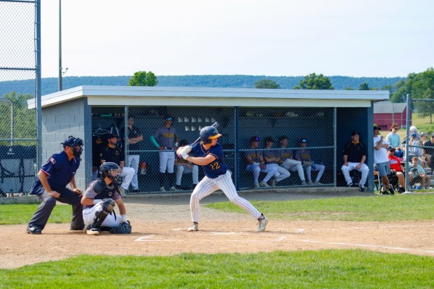 Panther's center fielder Hunter Mishock, as seen here on Monday, June 2, 2025, waits for the pitch. (Oliver Lois Economidis/The Morning Call)