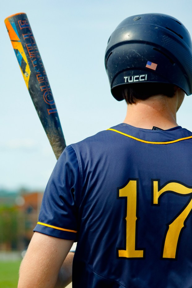 Panther's left fielder Luke Terrlesky, as seen here on Monday, June 2, 2025, waits for his turn in batting rotation. (Oliver Lois Economidis/The Morning Call)