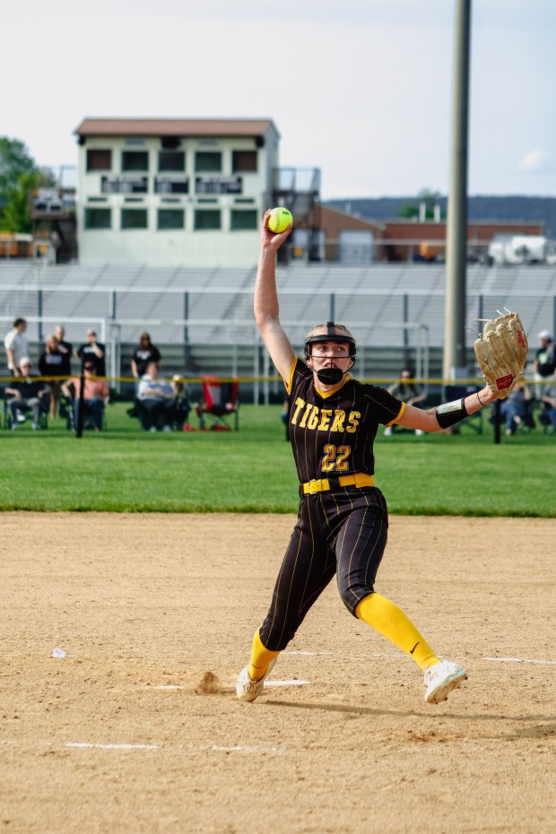 Northwestern Lehigh pitcher Emma Freeman, as seen here, pitched against the Panthers in the first round of the Pennsylvania Interscholastic Athletic Association, Inc. Championships. (Oliver Lois Economidis/The Morning Call)