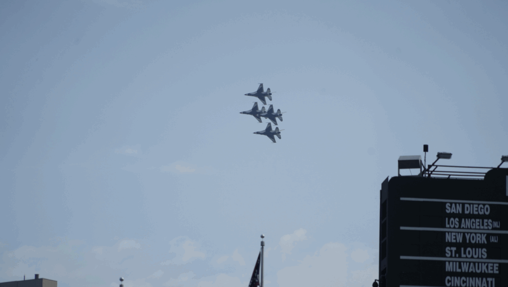 Thunderbirds Over Wrigley Scoreboard 2025