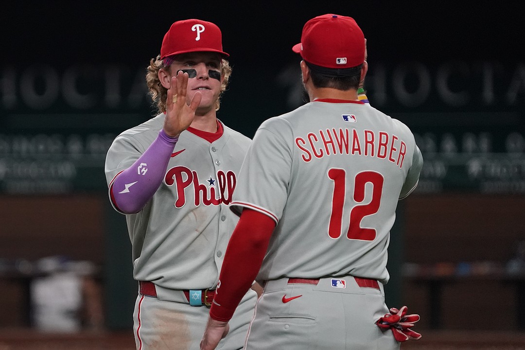 Harrison Bader robs a home run as Phillies sweep out Rangers
