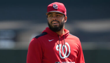 Luis Garcia Jr. Taking Pregame First Base Reps