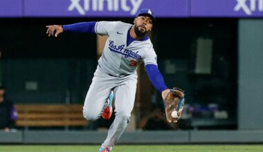 Dodgers' Dave Roberts Expects Teoscar Hernandez to Improve Defensively in Right Field