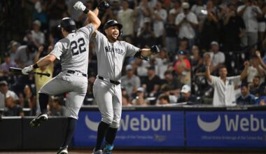 Giancarlo Stanton hits two of Yankees' nine home runs in 13-3 rout of Rays - SNY