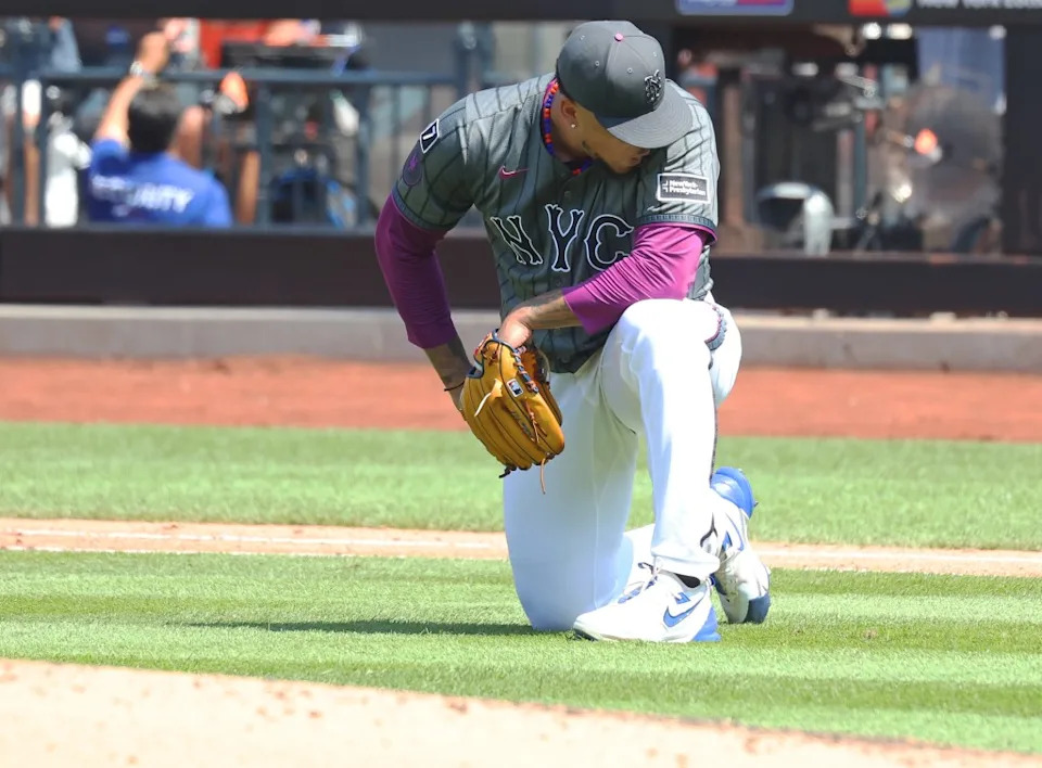 New York Mets pitcher Frankie Montas (47) after allowing three runs during the fourth inning when the New York Mets played the San Francisco Giants Sunday, August 3, 2025 at Citi Field in Queens, NY. Robert Sabo for NY Post
