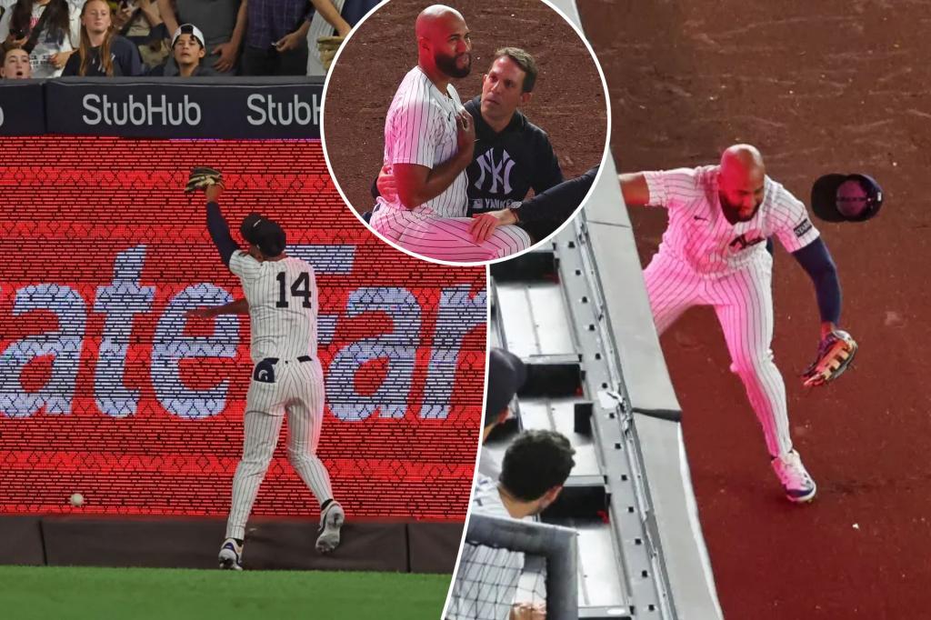 Yankees lose Amed Rosario to IL after he crashes into outfield wall