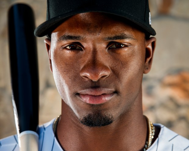 Luis Robert Jr. at White Sox spring training at Camelback...
