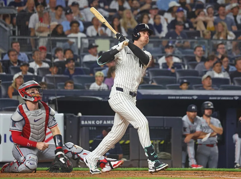 Cody Bellinger belts a solo homer in the third inning of the Yankees’ loss to the Twins. Robert Sabo / New York Post