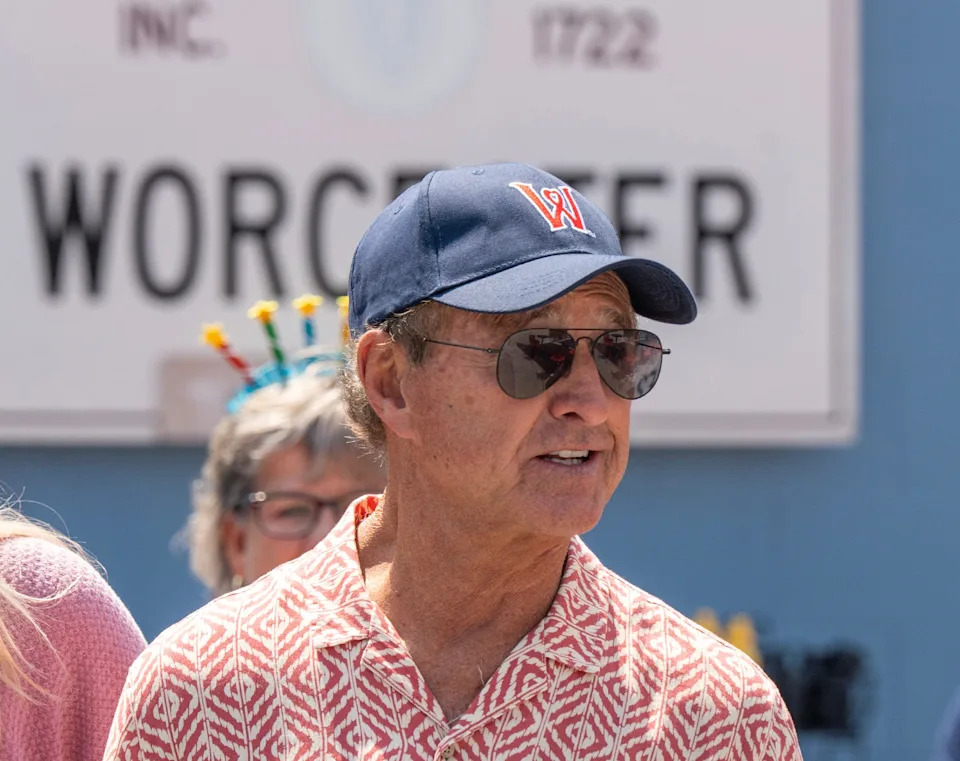 Former Red Sox outfielder Fred Lynn walks through Polar Park on his way to sign autographs August 7.