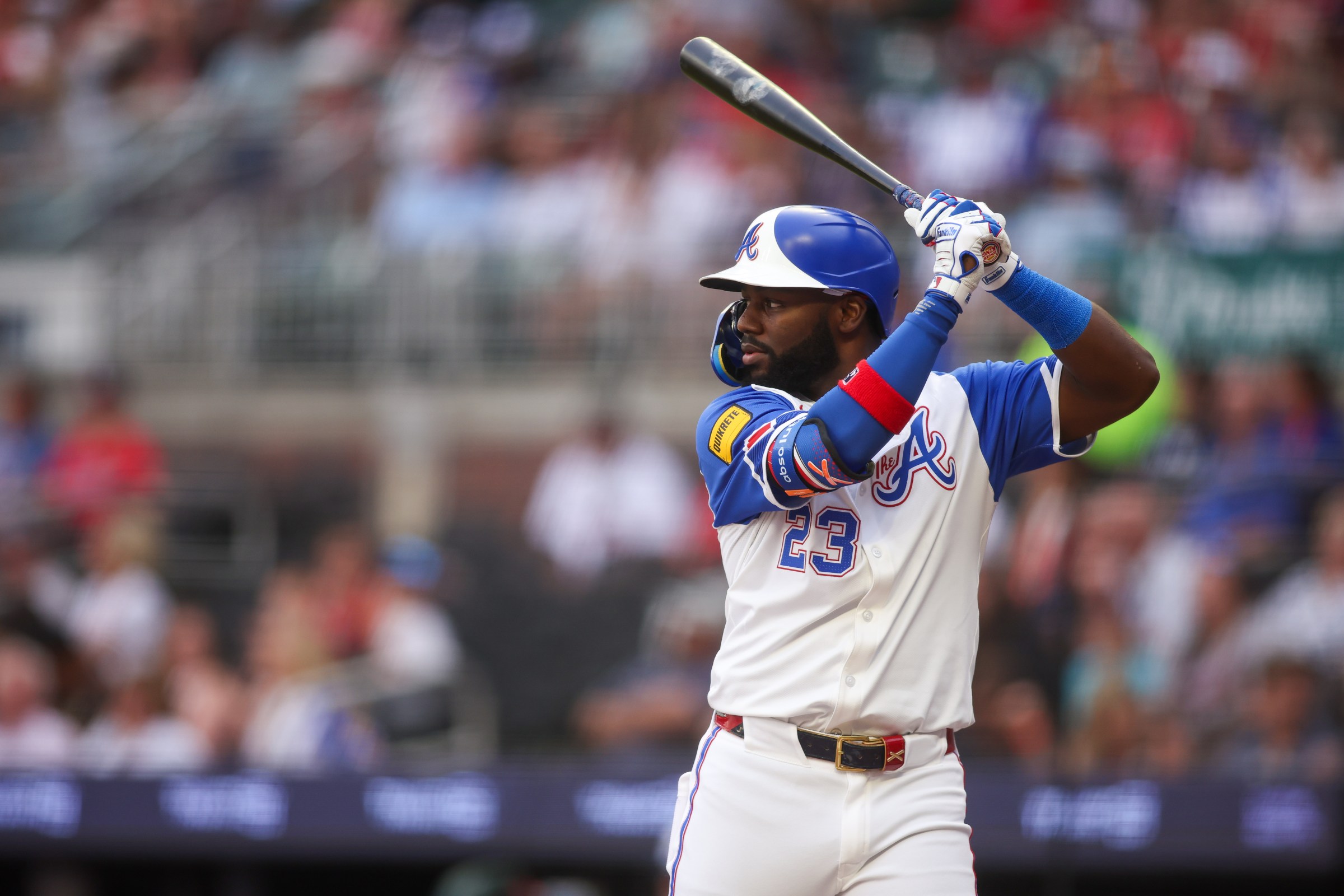 Michael Harris II preparing to swing in August