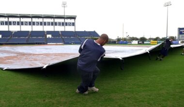 New York Yankees rain delay vs. Tampa Bay Rays