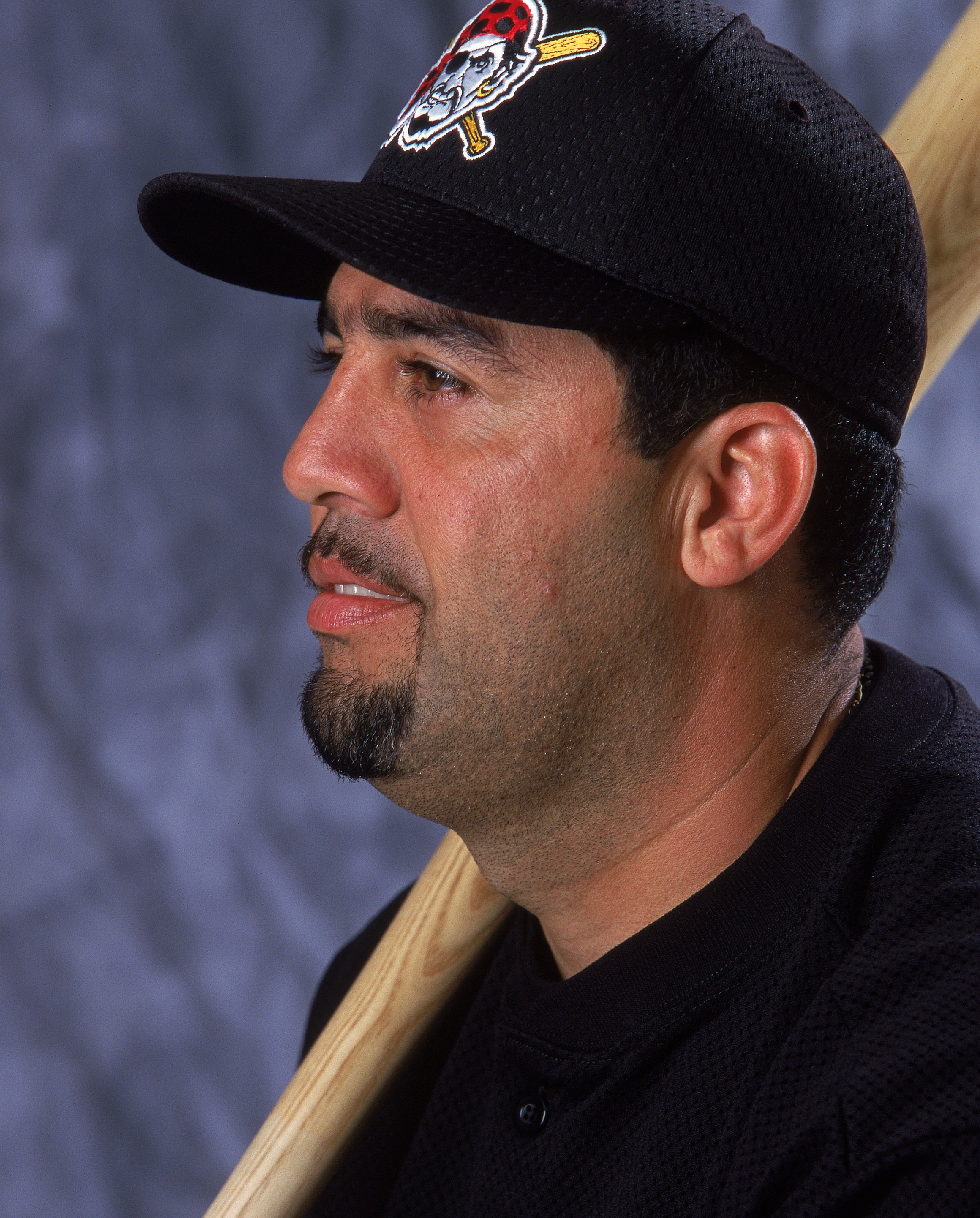 27 Feb 2000: Infielder Luis Sojo #14 of the Pittsburgh Pirates poses for a studio portrait on Photo Day during Spring Training in Bradenton, Florida.
