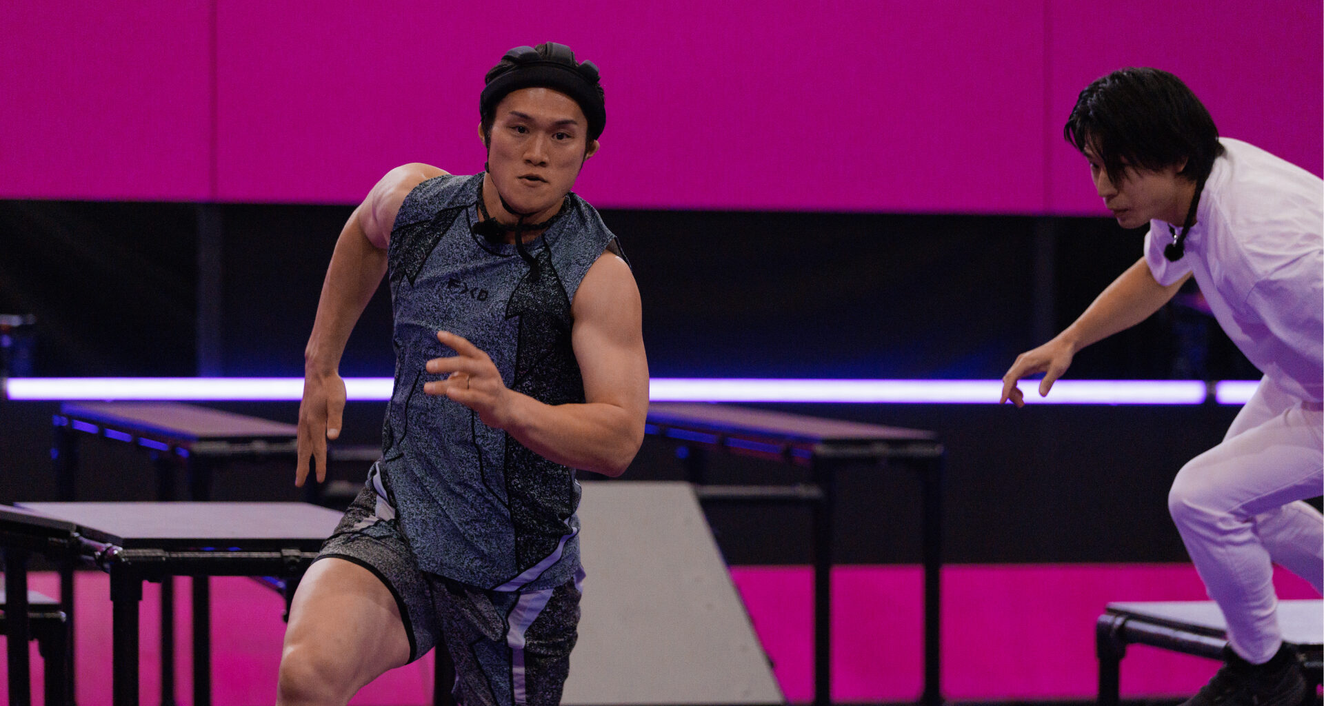 Two Japanese men compete in a race, in Netflix's 'Final Draft.'