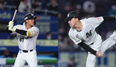 Chiba Lotte Daito Yamamoto Yamamoto and pitcher Haruya Tanaka [Photo: provided by the team]