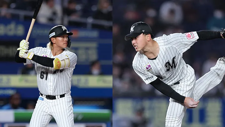 Chiba Lotte Daito Yamamoto Yamamoto and pitcher Haruya Tanaka [Photo: provided by the team]