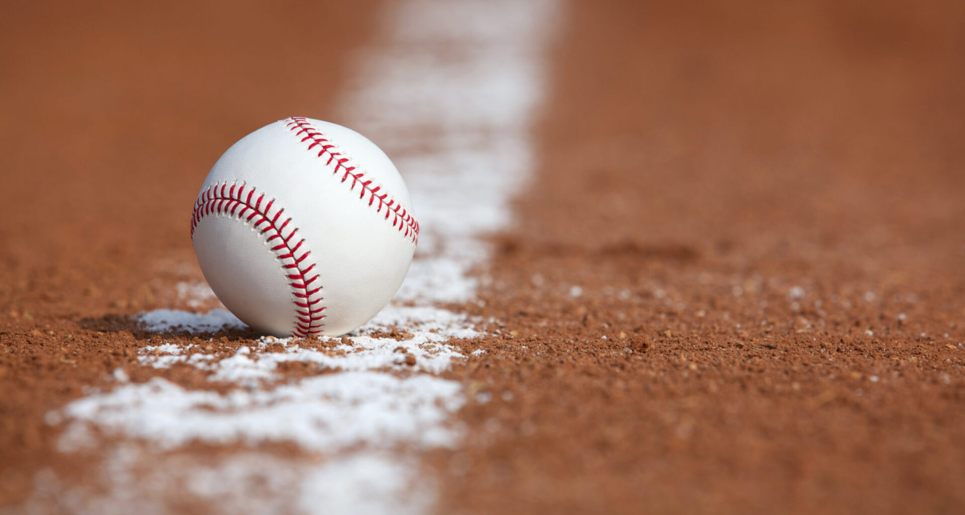 Baseball on the Infield Chalk Line