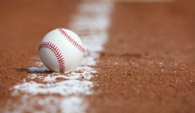 Baseball on the Infield Chalk Line