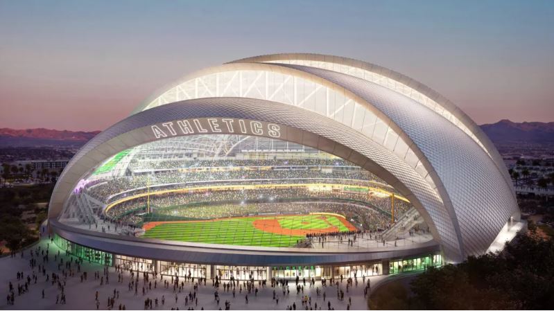 Illustration of a new $2 billion MLB stadium.