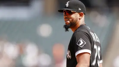 Sep 14, 2022; Chicago, Illinois, USA; Chicago White Sox first baseman Jose Abreu (79) smiles during the first inning against the Colorado Rockies at Guaranteed Rate Field.