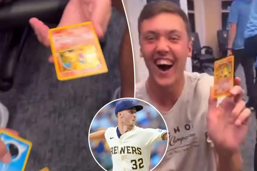 Brewers phenom Jacob Misiorowski pulls rare Pokémon card in clubhouse