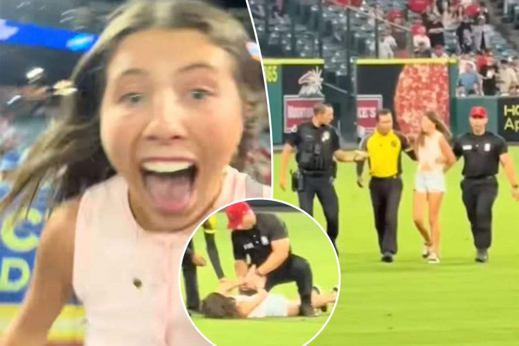 TikTokker arrested after filming herself running onto field during Angels game