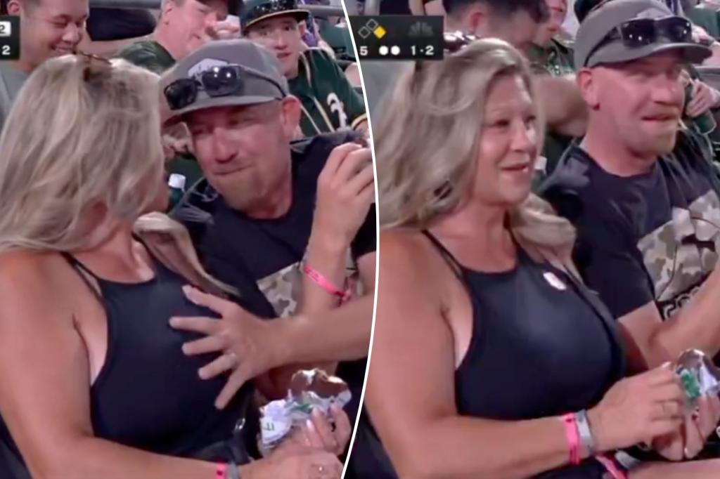 Announcers go silent after sexual act caught on camera during A's-Rangers game