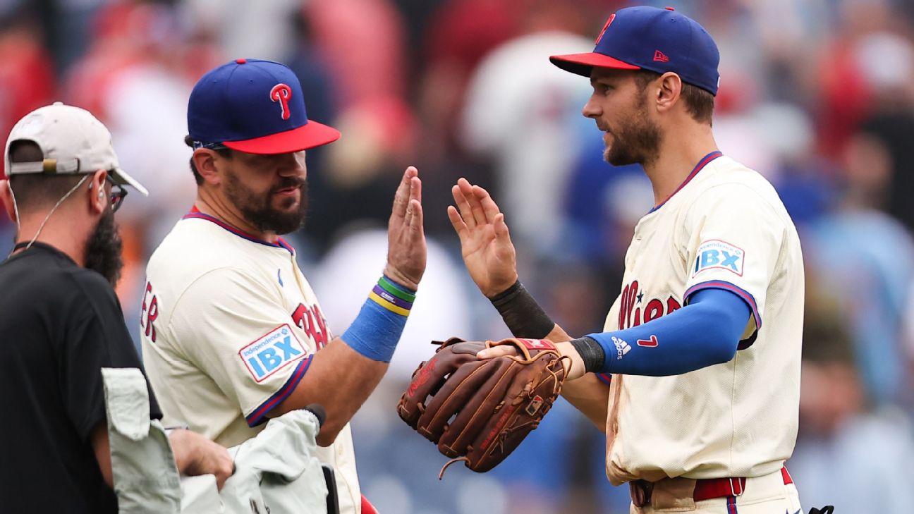 Turner's 5 hits, Schwarber's 45th HR lead Phillies' sweep of M's