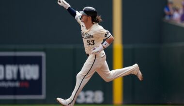 Veteran Ryan Fitzgerald busts out big stick for first MLB hit – Twin Cities