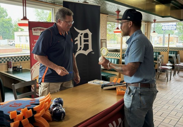 Lance Parrish, former Detroit Tigers pitcher greeted fans and signed autographs during his meet and greet at the Royal Oak National Coney Island. Photo courtesy of National Coney Island