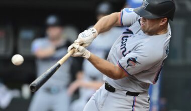 Marsee making a solid impression in 1st major league action with the Miami Marlins
