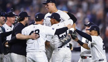 Yankees win AL East title with 10-1 victory over Orioles behind Judge, Stanton and Cole