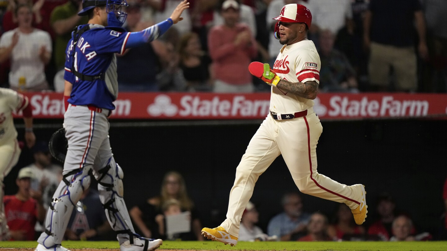 Moncada's clutch hit highlights 4-run rally that lifts Angels over Rangers 8-5