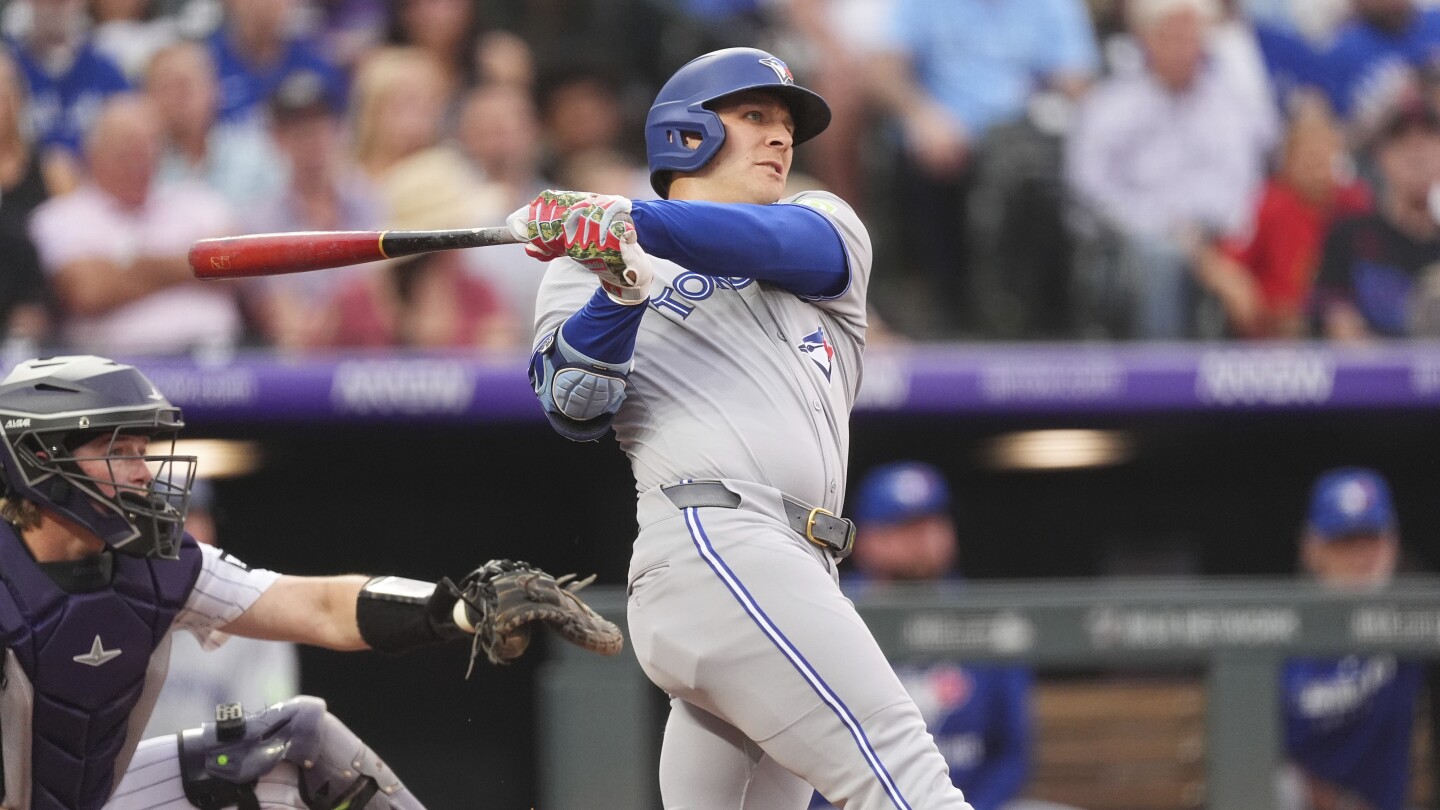 Daulton Varsho's two-run homers power Toronto Blue Jays past Colorado Rockies