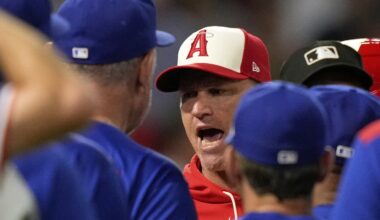 Emotions run high, as 4 Angels batters are hit by pitches in 8-5 win over Rangers