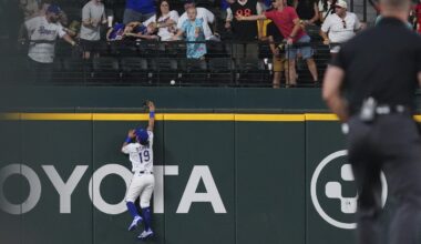 With Wash watching, Angels get 1st-pitch homer on way to 4-0 win over Rangers and deGrom