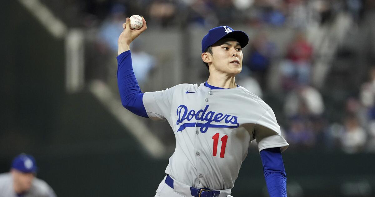 Roki Sasaki delivers solid six innings, but Dodgers fall to Rangers