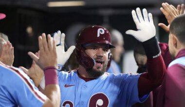 Philadelphia's Kyle Schwarber hits four home runs against Atlanta