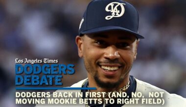 Dodgers back in first (and, no, not moving Mookie Betts to right field) | Dodgers Debate