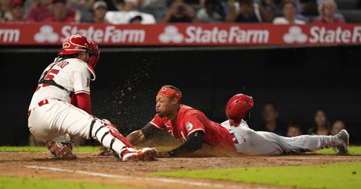 Reds score two in the ninth off Kenley Jansen to beat the Angels