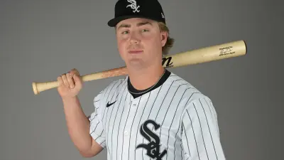 Feb 20, 2025; Glendale, AZ, USA; Chicago White Sox Chase Meidroth (85) poses for a photo on media day at the team’s spring training facility in Glendale, AZ.