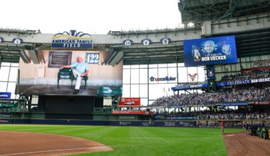 Brewers pay tribute to longtime broadcaster Bob Uecker in pregame ceremony