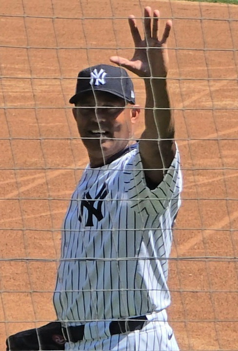 Mariano Rivera at Yankee Stadium during an Old-Timers' game.