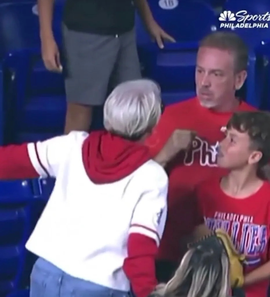 An angry baseball fan bullied a father into giving her the home run ball he caught for his son. NBC Sports