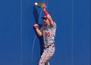 Jacob Young produced a stunning catch on Sunday