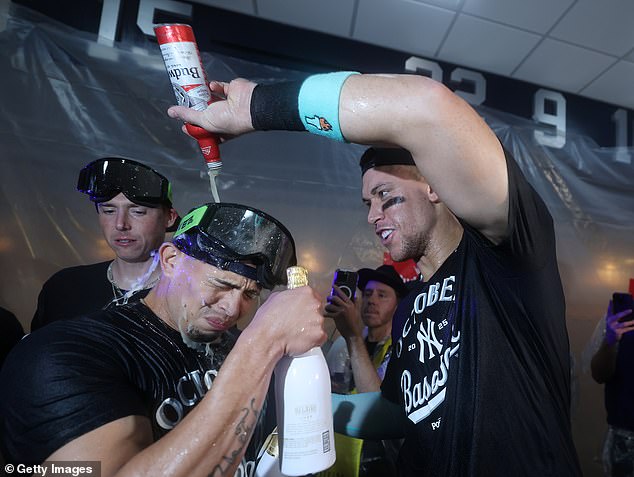 Several dozen bottles of Budweiser beer and Belaire champagne were opened on Tuesday