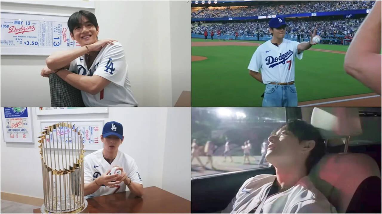 BTS V's Dodgers First Pitch Behind-The-Scenes: Practicing Throw To Felling Nervous, Hungry - Different Shades Of Taehyung | Korean