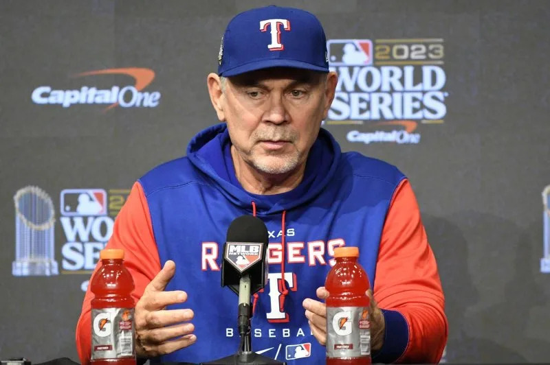 Former Texas Rangers manager Bruce Bochy logged an 81-81 record in 2025. File Photo by Ian Halperin/UPI