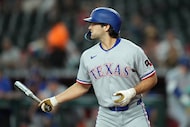 Texas Rangers' Josh Smith steps in to bat against the Arizona Diamondbacks during the first...
