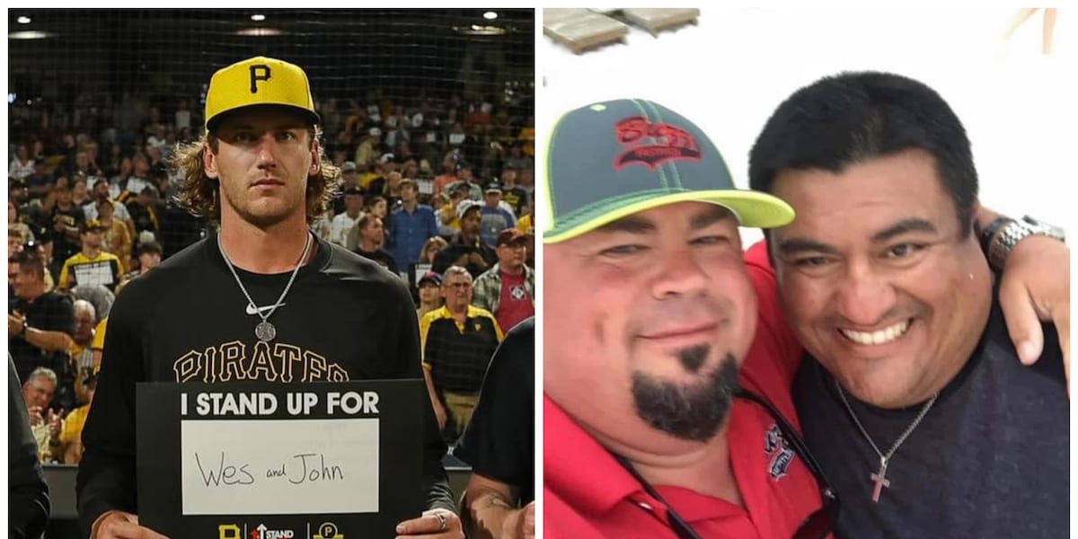 Pirates pitcher Braxton Ashcraft, of Robinson, brings men to tears after he honors them during Cancer tribute game