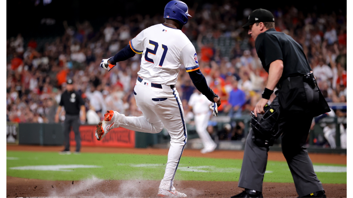 Yordan Alvarez injury update: Astros slugger leaves pivotal game vs. Rangers after slipping on plate